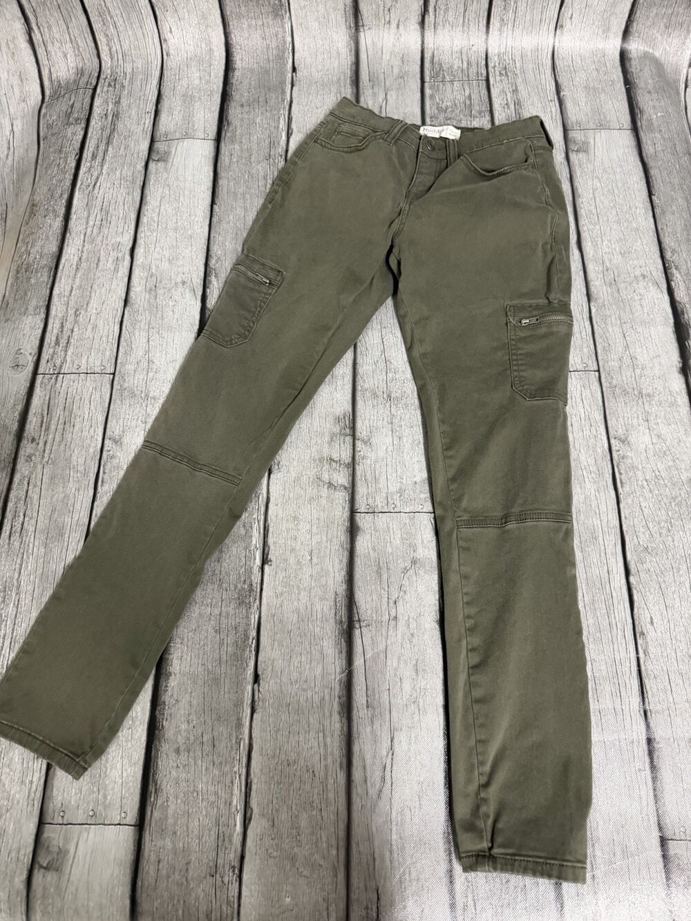 Junior Women’s Mudd Utility Skinny Pants Olive Green Sz 3 Stretch